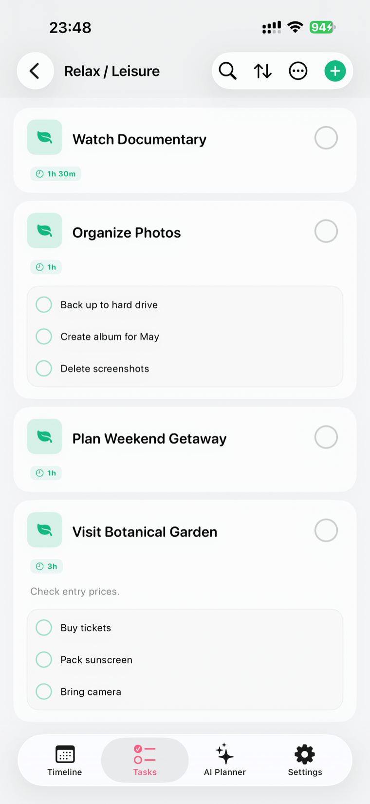 Kahya task category detail